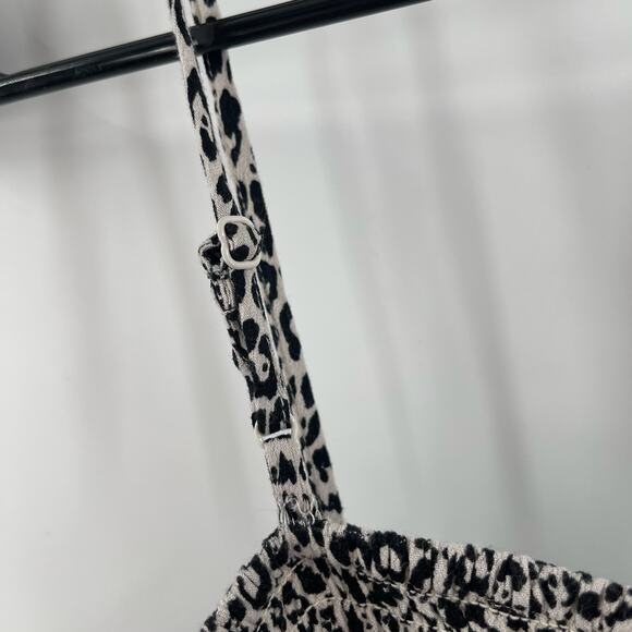 AMERICAN EAGLE Tank Top Size Small Crop Animal Print Black Adjustable Strap - Picture 9 of 10